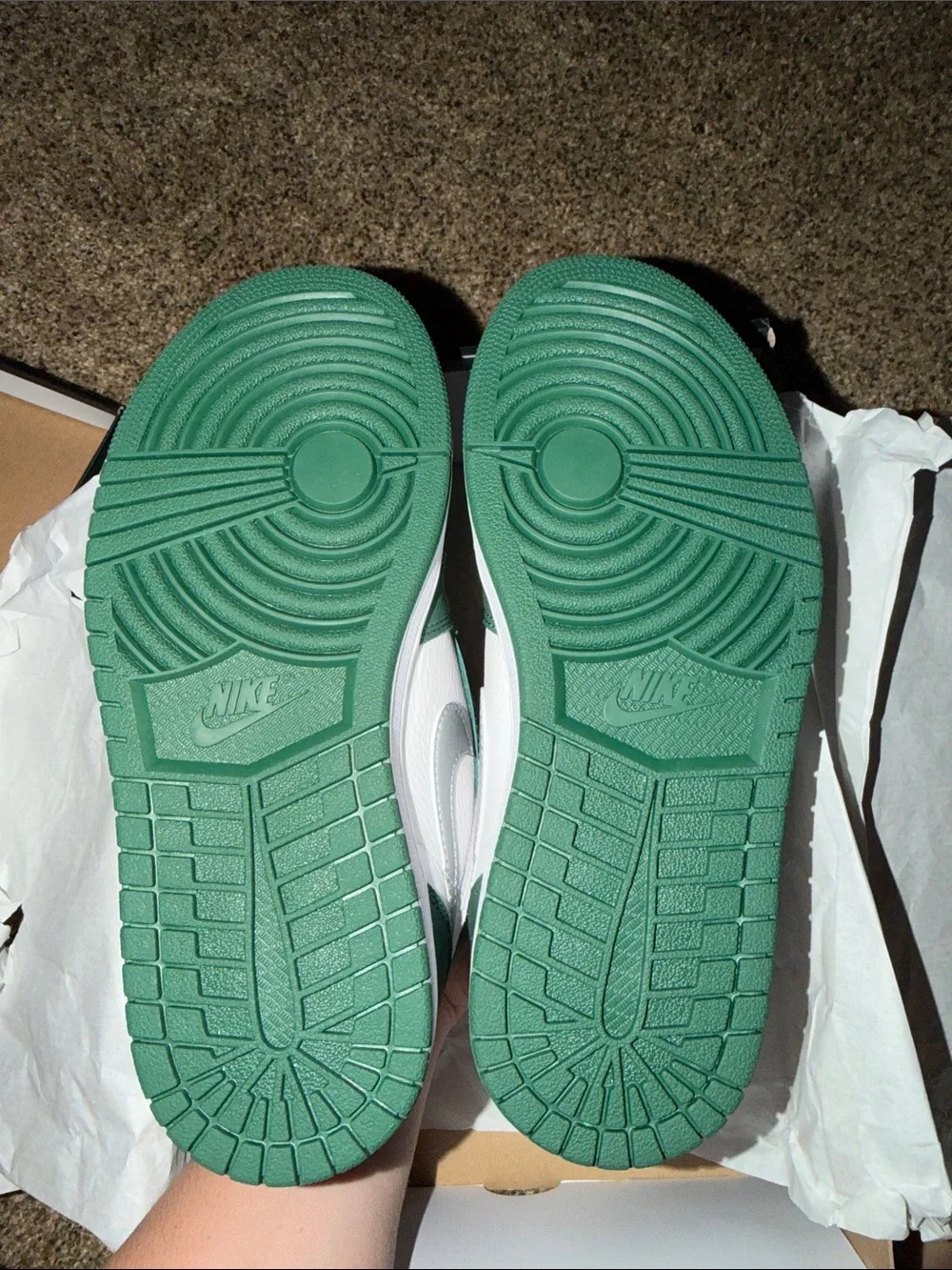 Jordan High-Top Sneakers — Green, White & Silver